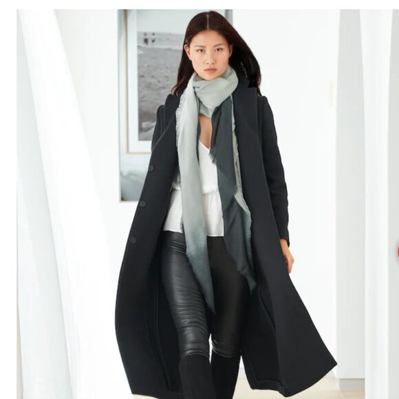 CUSHNIE Carly Grey Horizon Ombre Oversized Scarf - Picture 2 of 4